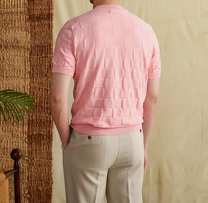 Cotton Blend 3D Knit T-Shirt
