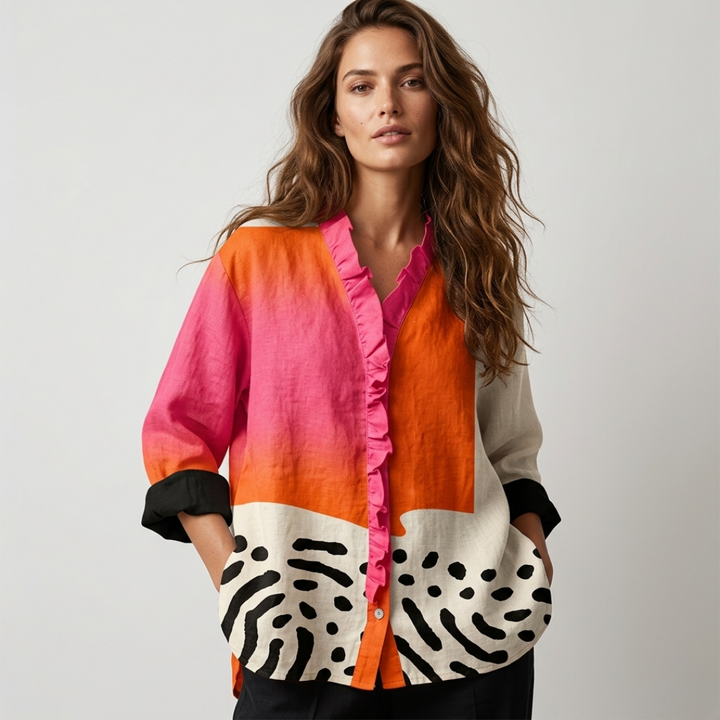 Raissa - Elegantna lanena ljetna bluza