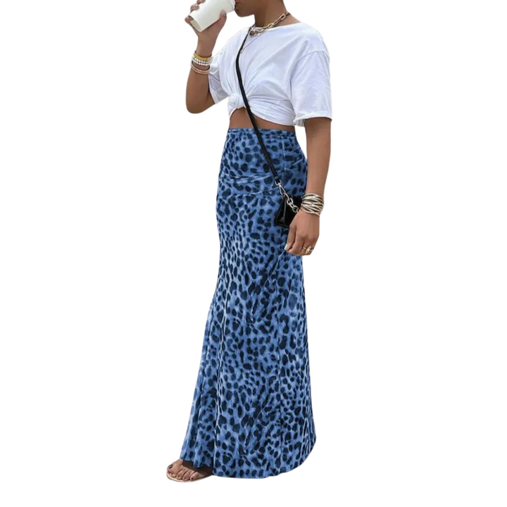 THORA™ – Midi suknja s leopard uzorkom i sirena krojem