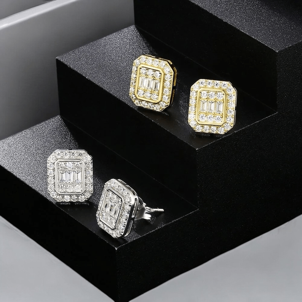 Boucles d’Oreilles Carré Luxe – Effet Diamant Brillant