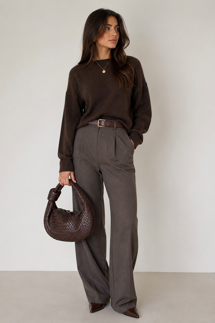 Sage Bolso de Hombro Mediano Tejido