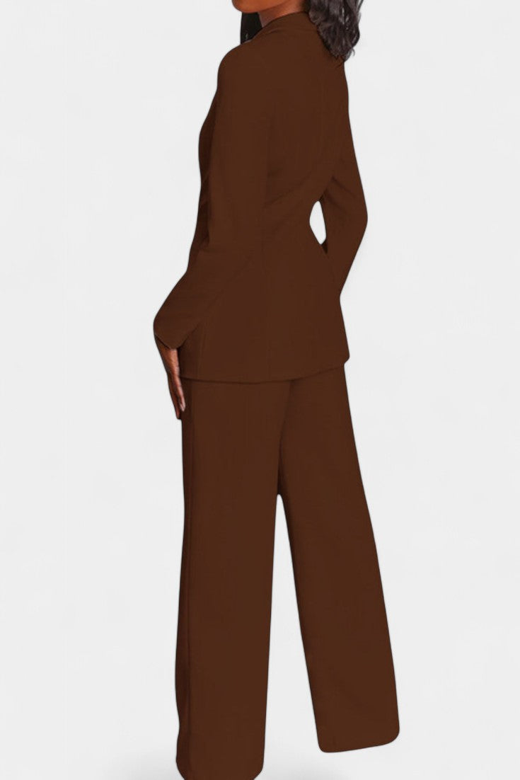 Marnie Conjunto de Blazer a Medida y Pantalones de Pierna Ancha