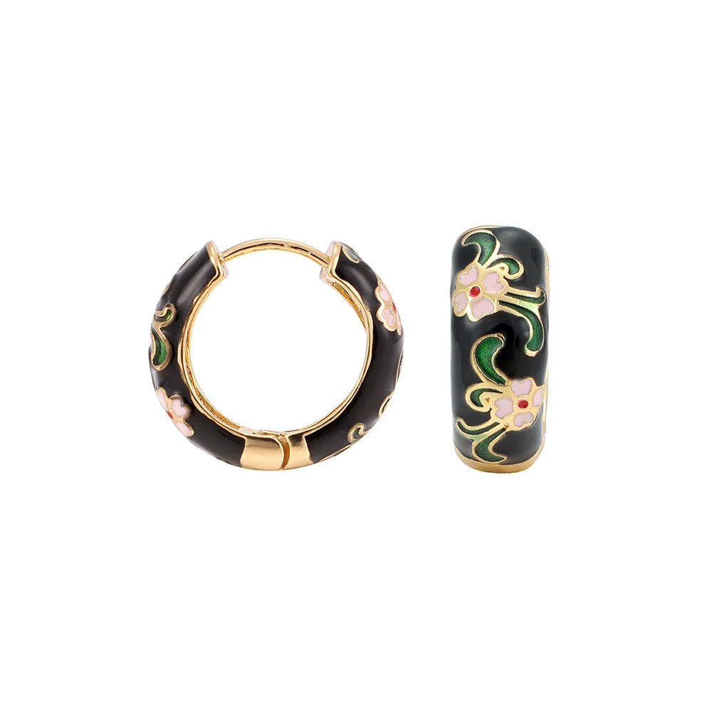 Naušnice s obručima Wildflower Charm