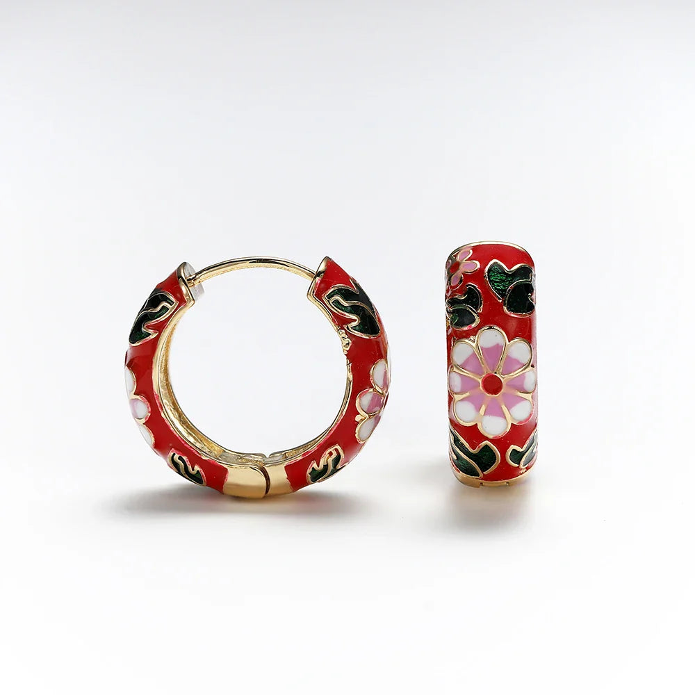 Naušnice s obručima Wildflower Charm