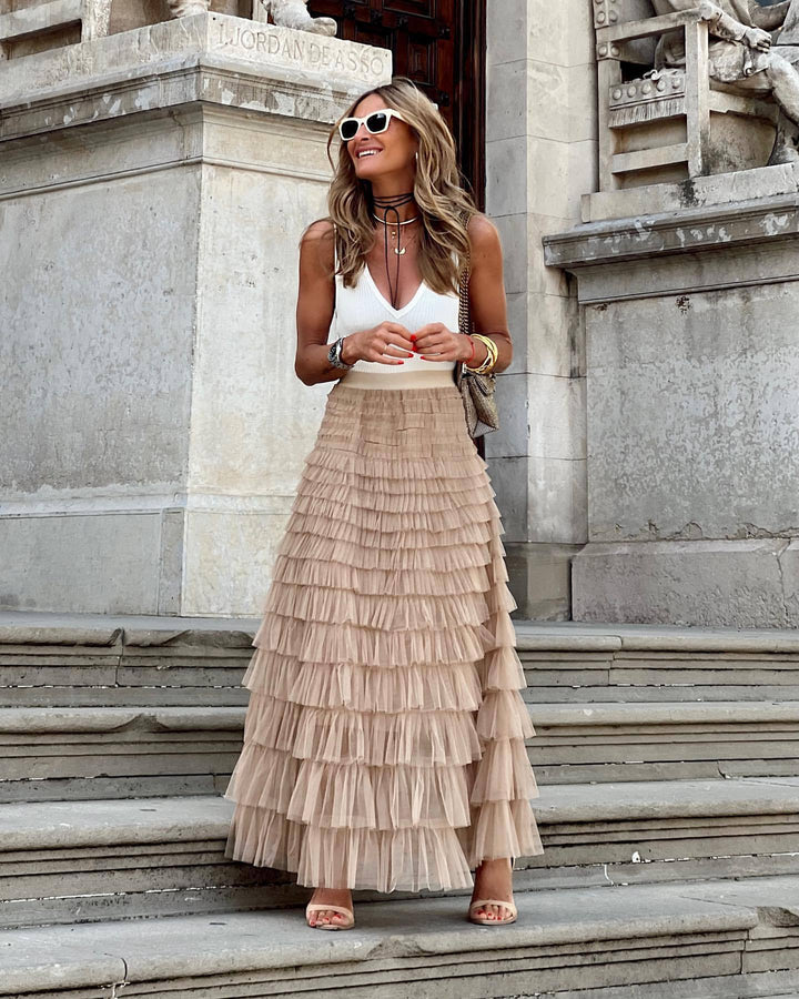 JOAN™ - Elegantna slojevita duga suknja