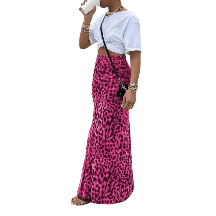 THORA™ – Midi suknja s leopard uzorkom i sirena krojem