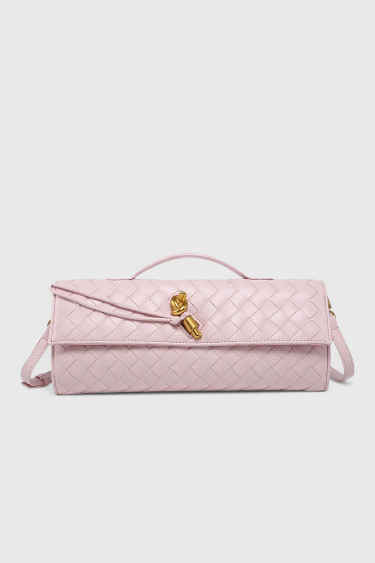 Melanie Clutch con Detalle de Nudo Dorado