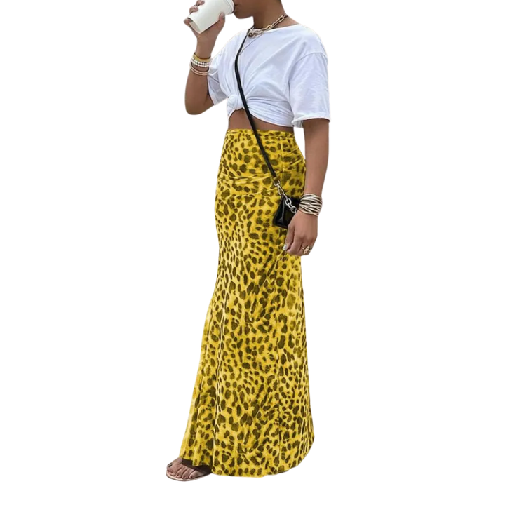 THORA™ – Midi suknja s leopard uzorkom i sirena krojem