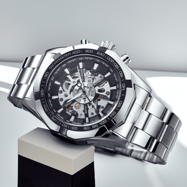 Montre Squelette Automatique Argent