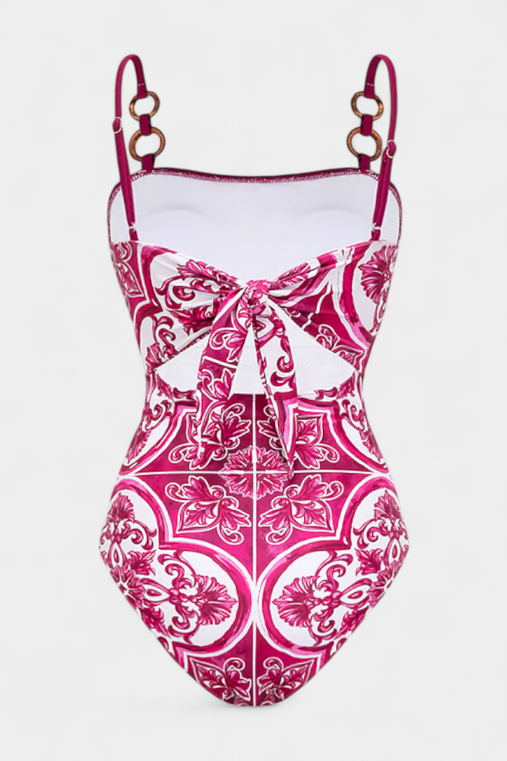 Ahria Conjunto de Baño Estampado con Vestido de Tirantes