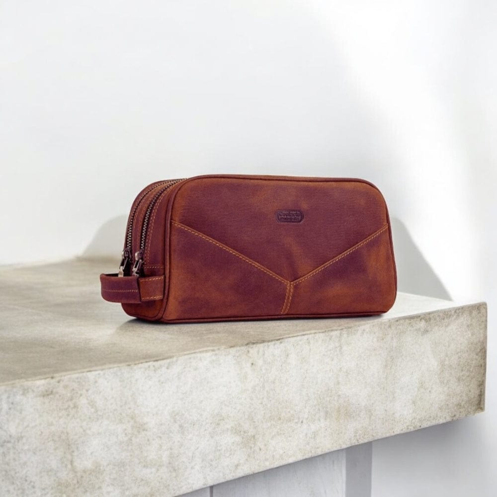 Trousse de toilette homme cuir véritable - Luxe intemporel